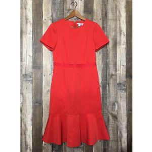 Draper James Red Short Sleeve Flared Hem Dress